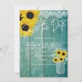 Begroting Rustige zonnebloemen Lace Mason Jar Wedd (Voorkant)