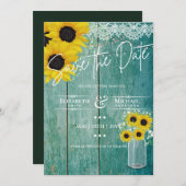 Begroting Rustige zonnebloemen Lace Mason Jar Wedd (Voorkant / Achterkant)