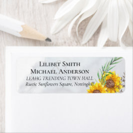 Begroting Rustige zonnebloemen Olive Green Wedding Etiket