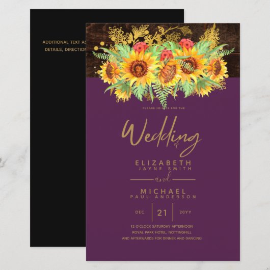 Begroting Rustige Zonnebloemen Zomer Berichten (Voorkant / Achterkant)