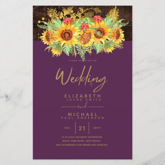 Begroting Rustige Zonnebloemen Zomer Berichten (Voorkant)