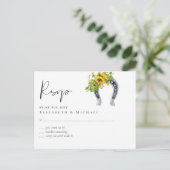 Begroting Rustige zonnebloemen Zuidelijke bruiloft Briefkaart (Staand voorkant)