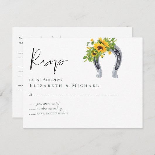 Begroting Rustige zonnebloemen Zuidelijke bruiloft Briefkaart (Voorkant / Achterkant)