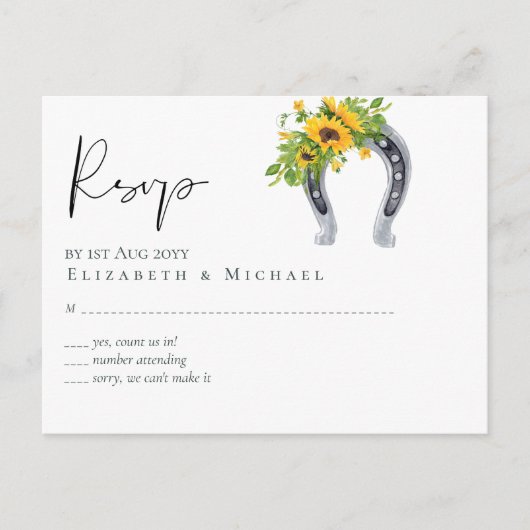 Begroting Rustige zonnebloemen Zuidelijke bruiloft Briefkaart (Voorkant)