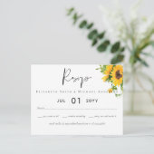 Begroting Rustige zonnebloemen Zuidelijke bruiloft Briefkaart (Staand voorkant)