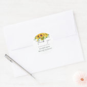 Begroting Rustige zonnebloemen Zuidelijke bruiloft Ronde Sticker (Envelop)