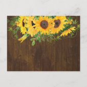 Begroting Rustige zonnebloemen Zuidelijke bruiloft Uitnodiging Briefkaart (Achterkant)