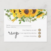 Begroting Rustige zonnebloemen Zuidelijke bruiloft Uitnodiging Briefkaart (Voorkant)