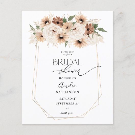 Begroting Rustisch neutraal Boho Floral Vrijgezell Flyer (Voorkant)