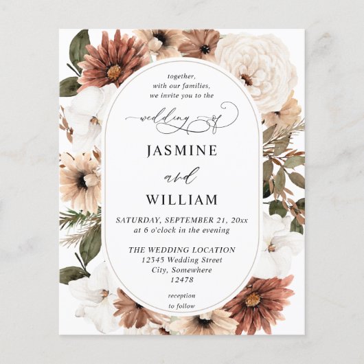 Begroting Rustisch Neutral Boho Floral Wedding (Voorkant)