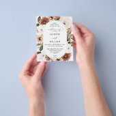 Begroting Rustisch Neutral Boho Floral Wedding Flyer (Hand)