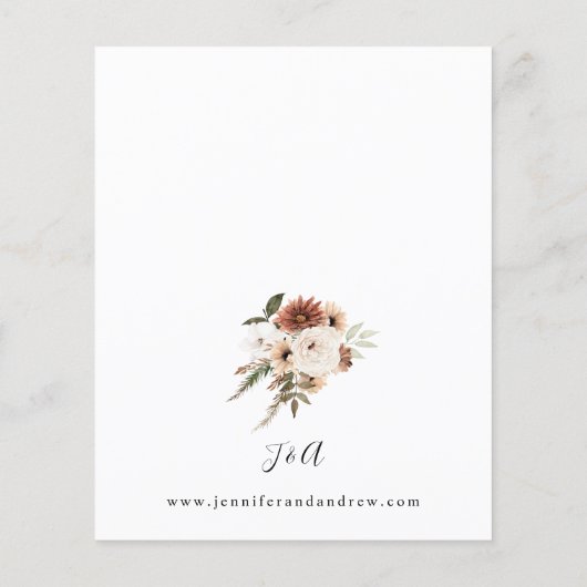 Begroting Rustisch Neutral Boho Floral Wedding Flyer (Achterkant)