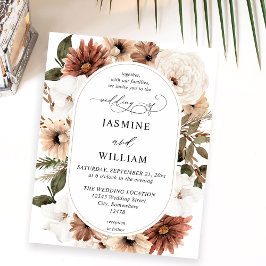 Begroting Rustisch Neutral Boho Floral Wedding Flyer