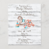 Begroting Rustisch vintage baby shower wit hout (Voorkant)