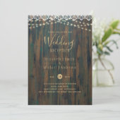 BEGROTING RUSTISCHE LICHTEN LACE WEDDING RECEPTION KAART (Staand voorkant)
