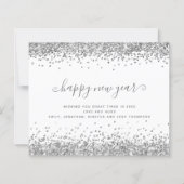 Begroting Silver Glitter Borders Happy New Year Ka (Voorkant)