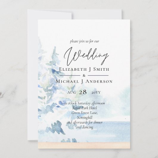 BEGROTING Sneeuwbergen Winter Meer Bomen (Voorkant)