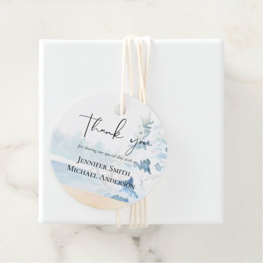 BEGROTING Sneeuwbergen Winter Meer Bomen Bedankjes Labels (In situ)