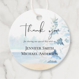 BEGROTING Sneeuwbergen Winter Meer Bomen Bedankjes Labels