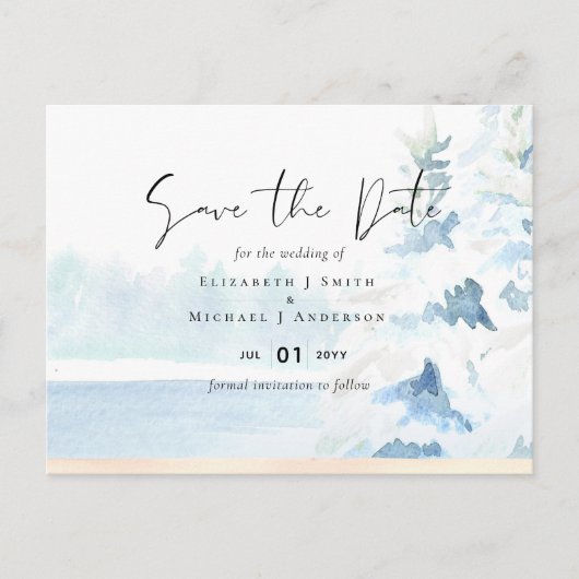 BEGROTING Sneeuwbergen Winter Meer Bomen Briefkaart (Voorkant)