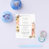 Begroting Snoep Roze en Gele Floral 2 Weddenschap Flyer (Enkel)