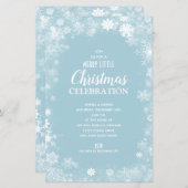 Begroting Snowflake Blue Kerstmis Holiday nodigt u (Voorkant / Achterkant)