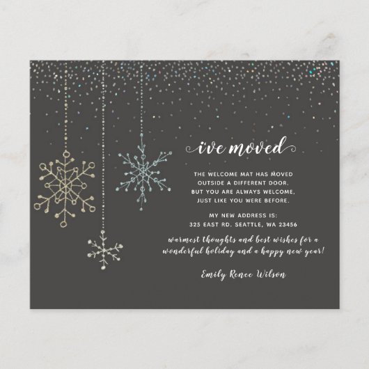 Begroting Snowflakes Holiday Moving Announking (Voorkant)