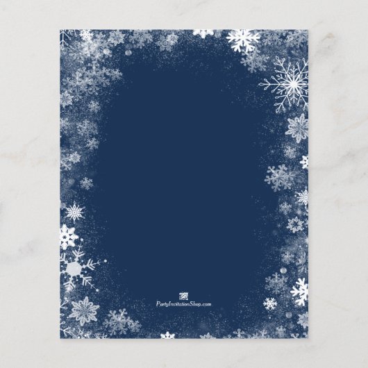 Begroting Snowflakes op marinesholiday-uitnodiging (Achterkant)