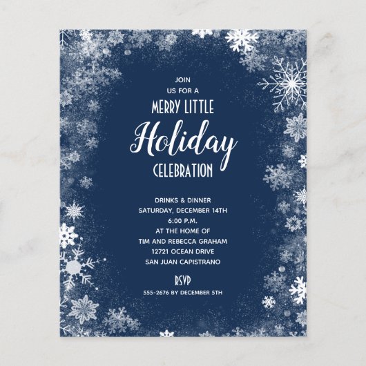 Begroting Snowflakes op marinesholiday-uitnodiging (Voorkant)