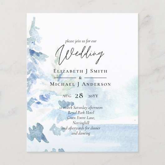 BEGROTING Snowy Mountains Winter Lake Bomen (Voorkant)