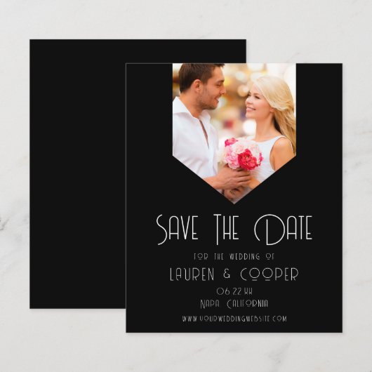 BEGROTING sparen de Datum Foto Modern Simple Weddi (Voorkant / Achterkant)