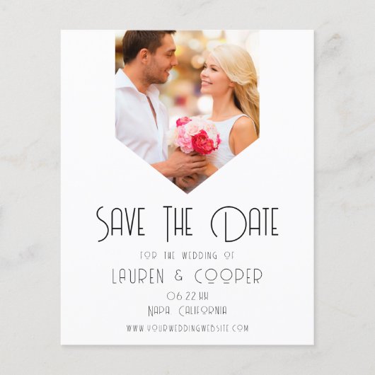 BEGROTING sparen de Datum Foto Modern Simple Weddi Flyer (Voorkant)