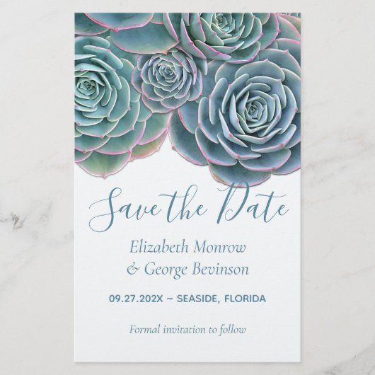 Begroting sparen de Datum Succulents Wedding Flyer (Voorkant)