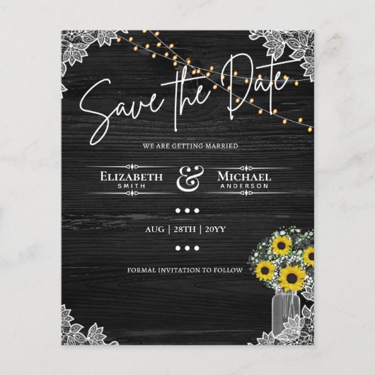 BEGROTING sparen de datum van zonnescherij (Voorkant)