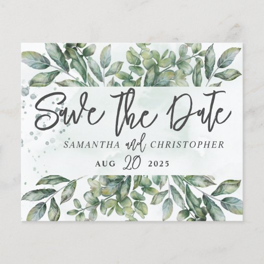 Begroting sparen de Datum Waterverf Eucalyptus (Voorkant)