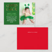 Begroting St Patrick's Day Greeting PHOTO-kaarten Advieskaart (Voorkant / Achterkant)