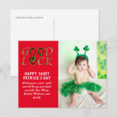 Begroting St Patrick's Day Greeting PHOTO-kaarten Briefkaart (Voorkant / Achterkant)