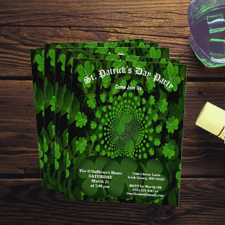 Begroting St Patrick's Day Party Clover Kaleidosco Flyer