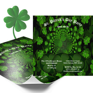 Begroting St Patrick's Day Party Clover Kaleidosco Foto Afdruk