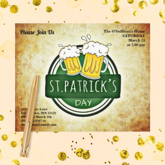 Begroting St Patrick's Day Party Irish Brew Paper