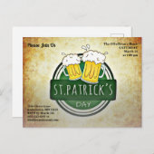 Begroting St Patrick's Day Party Irish Brew Paper Briefkaart (Voorkant / Achterkant)