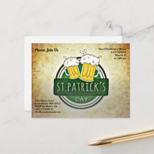 Begroting St Patrick's Day Party Irish Brew Paper Briefkaart