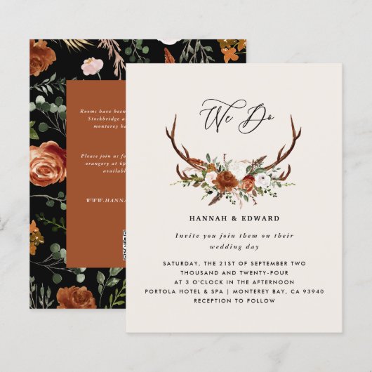 Begroting Stag terracotta floral rustic elegant (Voorkant / Achterkant)