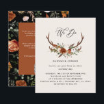 Begroting Stag terracotta floral rustic elegant<br><div class="desc">Rustic floral and stag antlers bruiloft nodigt uit. Met prachtige roest,  terracotta,  wazige roze en groene pampas gras eucalyptus waterverf details. Deze moderne huwelijksuitnodiging zal zeker de stijl bepalen voor je grote dag.</div>