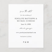 Begroting Stamblauwe roze Floral sparen de datum (Achterkant)