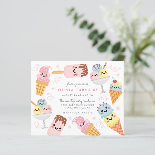 Begroting Stapel Ice-crème Kind Birthday Party (Staand voorkant)