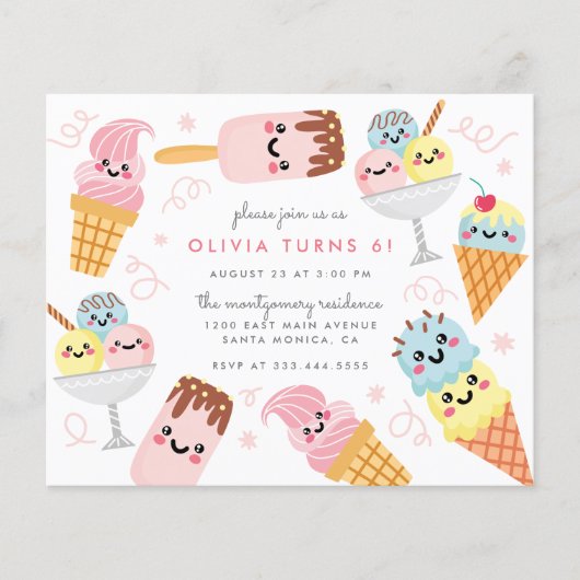 Begroting Stapel Ice-crème Kind Birthday Party (Voorkant)