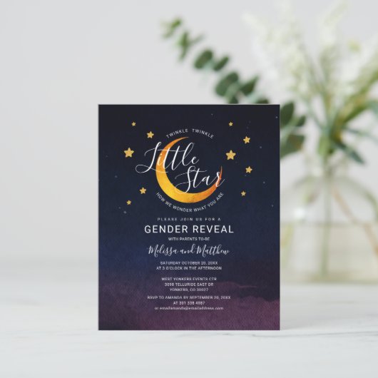 Begroting Stars en Moon Gender Publication Uitnodi (Staand voorkant)