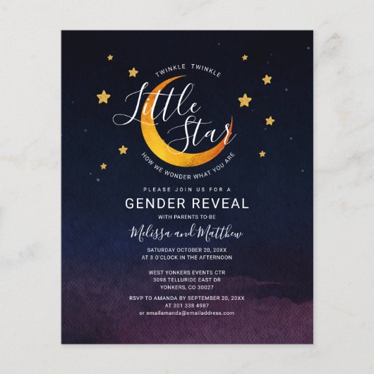 Begroting Stars en Moon Gender Publication Uitnodi (Voorkant)