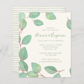 Begroting Stijlvol Eucalyptus Greenery Script Wedd (Voorkant / Achterkant)
